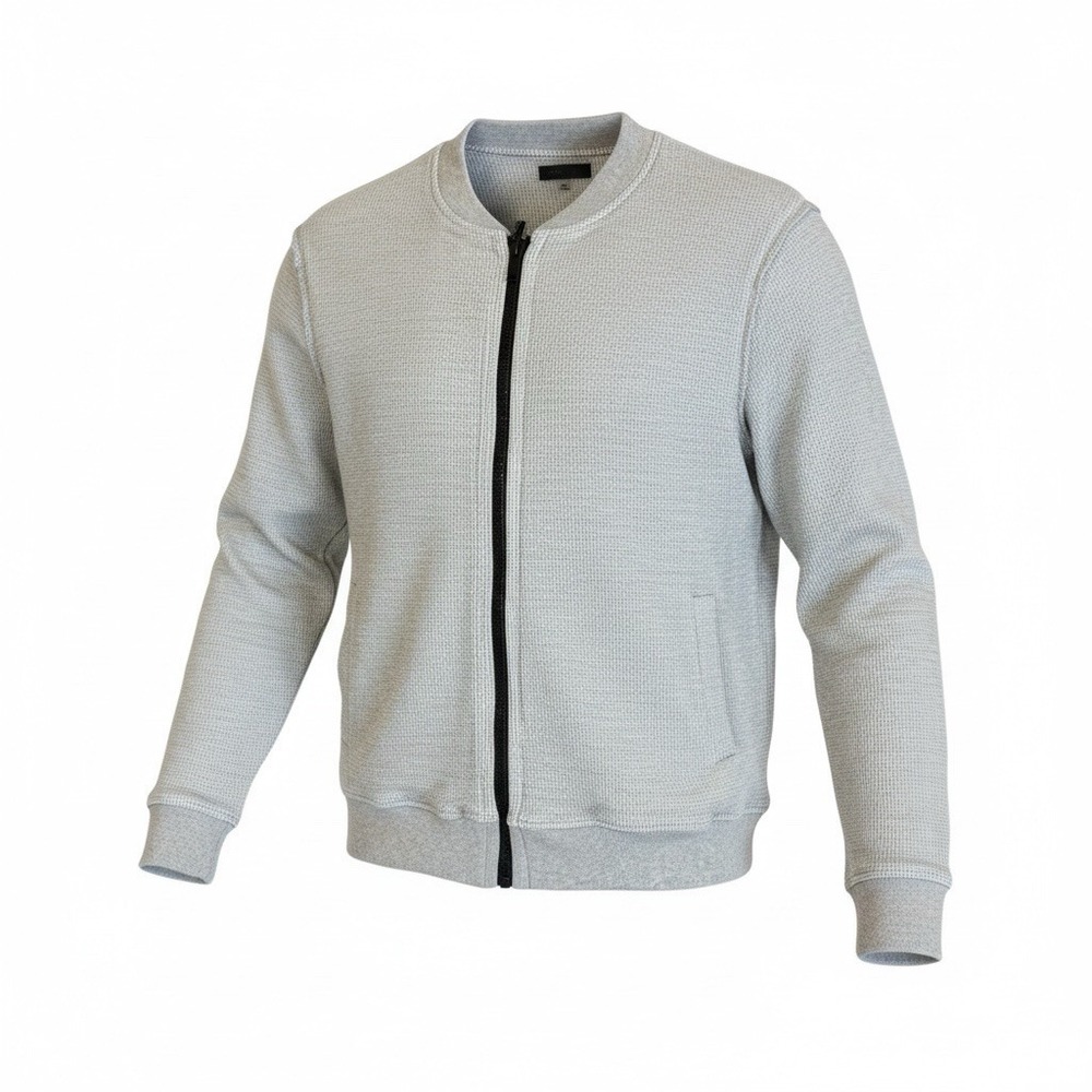 ATM Anthony Thomas Melillo Jacket Men M Zip Casual‎ Waffle Knit Neutral Minimal